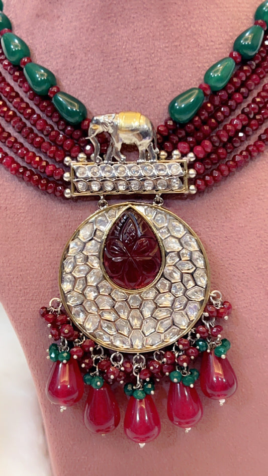 Royal Elephant Kundan Necklace Set