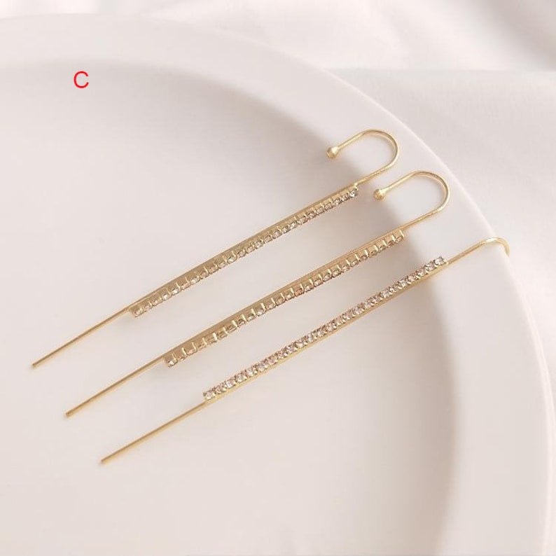 One Line Zircon Studded Ear Cuff