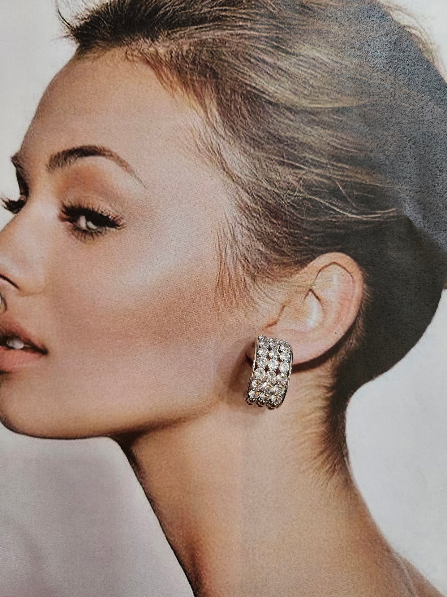 Crystal Crescent Hoop Earrings