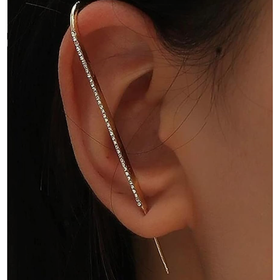 One Line Zircon Studded Ear Cuff