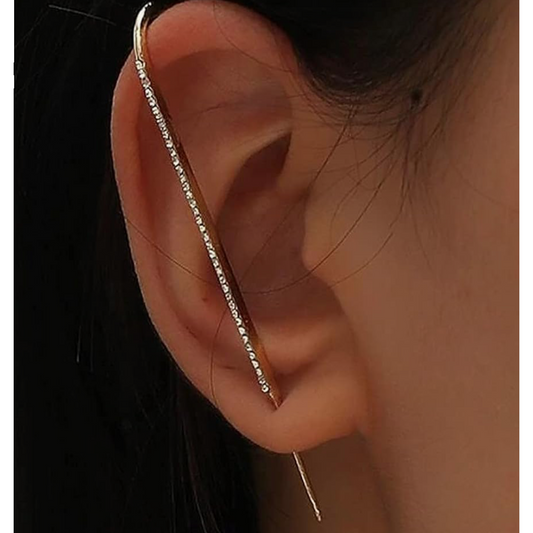 One Line Zircon Studded Ear Cuff