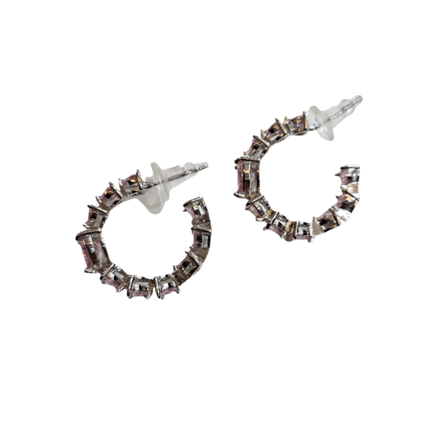 Pink Heart Shaped Hoop Earring