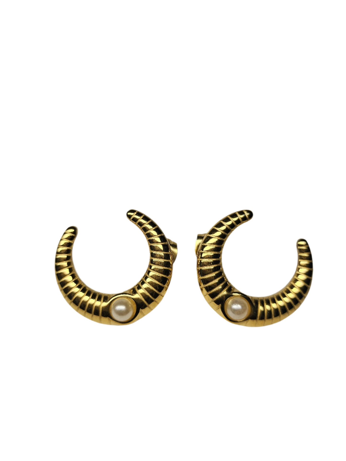 Crescent Moon Pearl Earrings