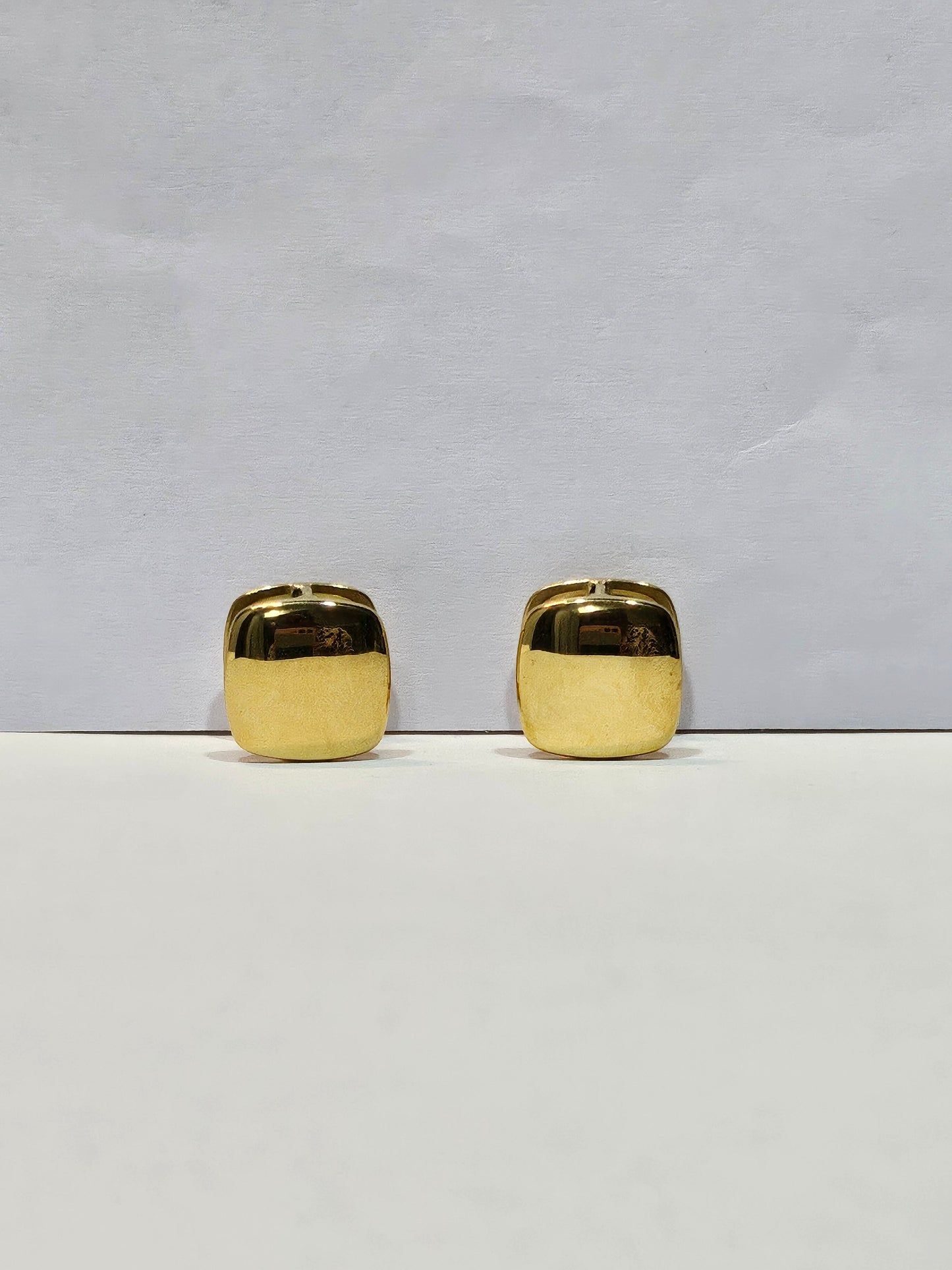 Square Gold Clip-On Earrings