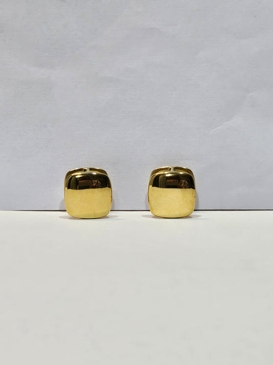 Square Gold Clip-On Earrings