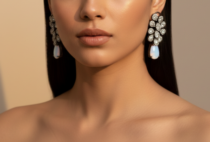 Lunar Glow Crystal Drop Earrings