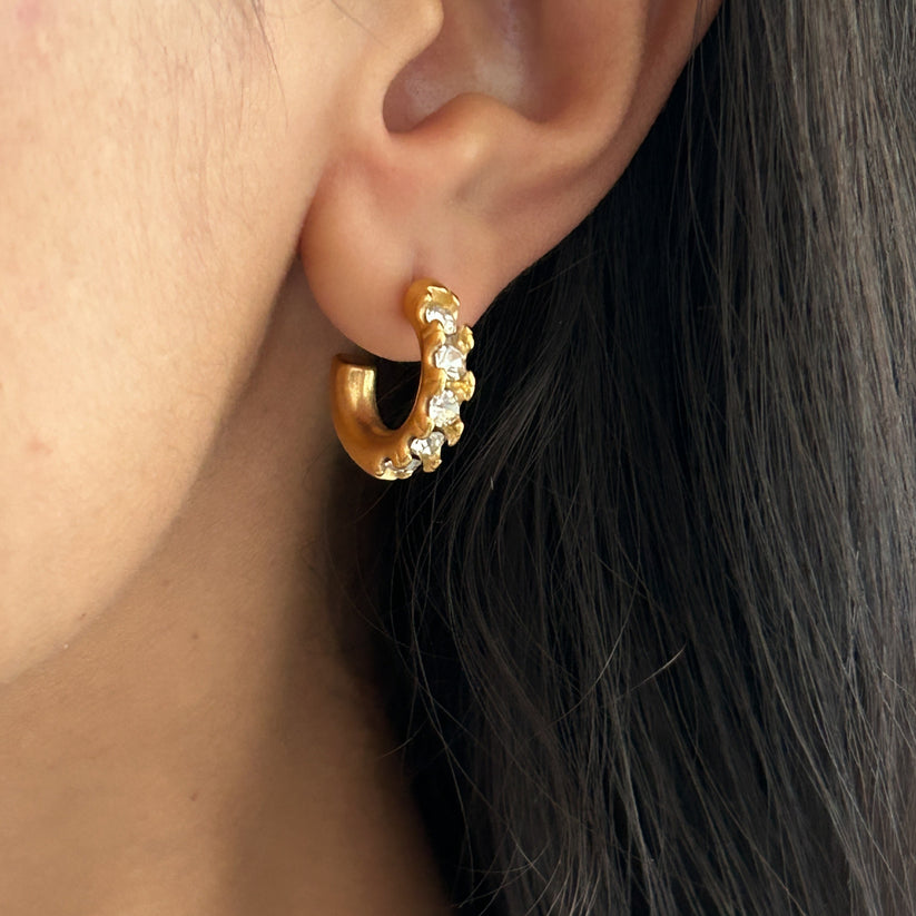 Crystal Glow Hoop Earrings