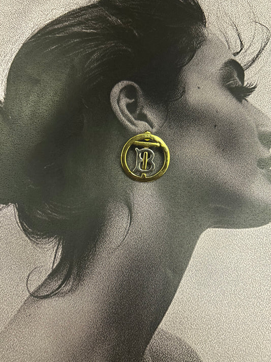 Golden Monogram Hoop Earrings