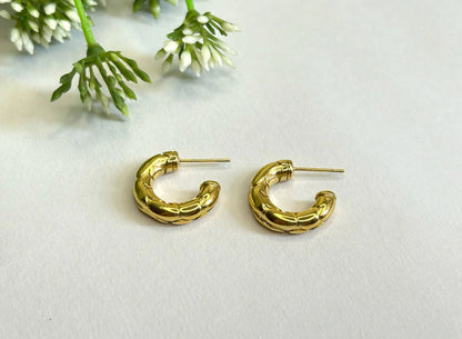 Chunky Textured Hoop Earring