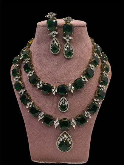 Emerald Double Layered Necklace