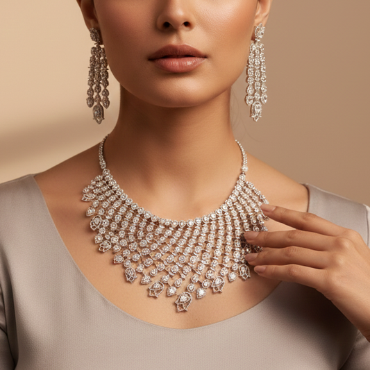 Radiant Cascade Diamond Necklace