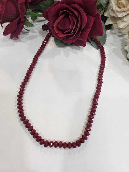 Red ruby bead necklace