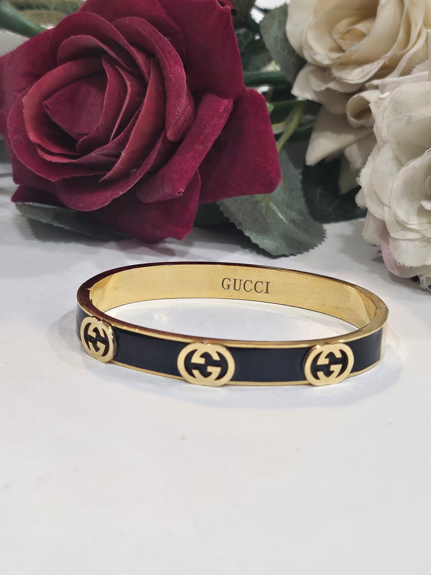 Black & Gold Signature Enamel Bangle