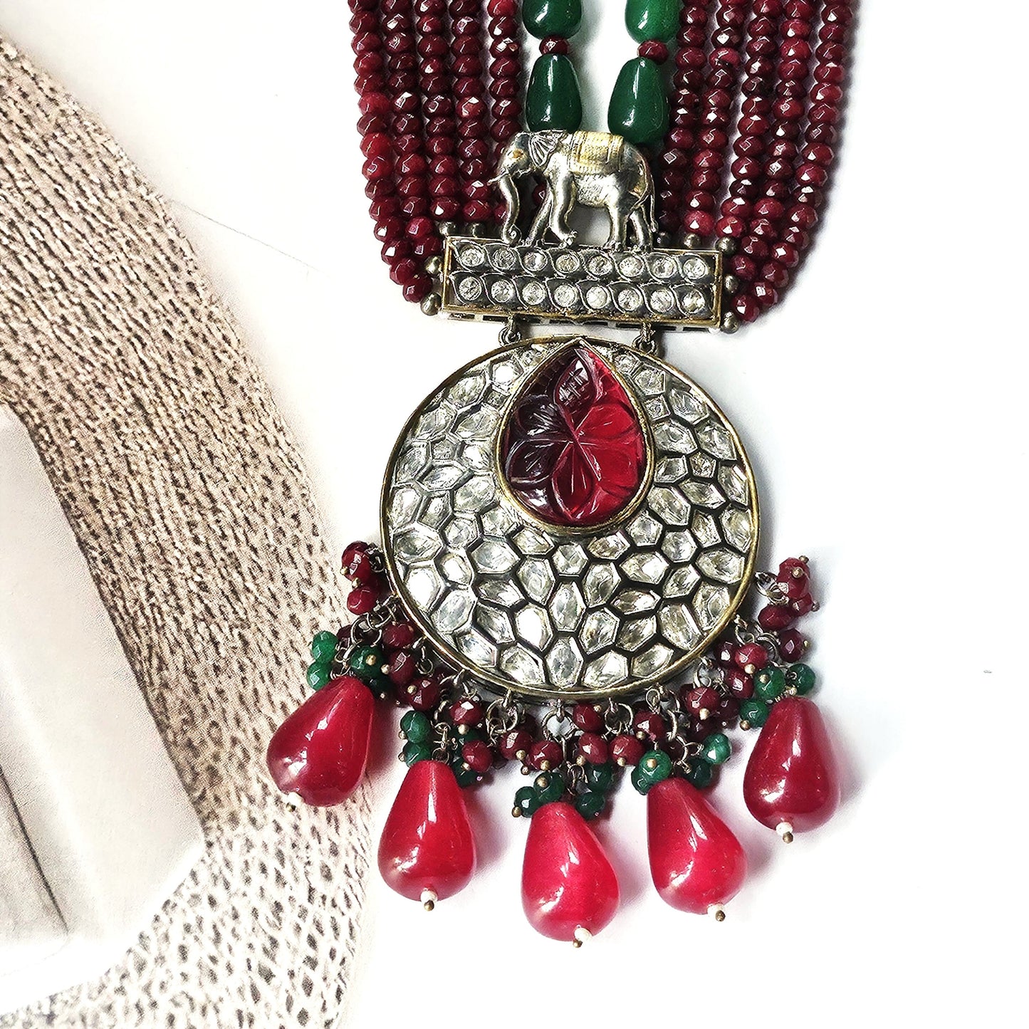 Royal Elephant Kundan Necklace Set