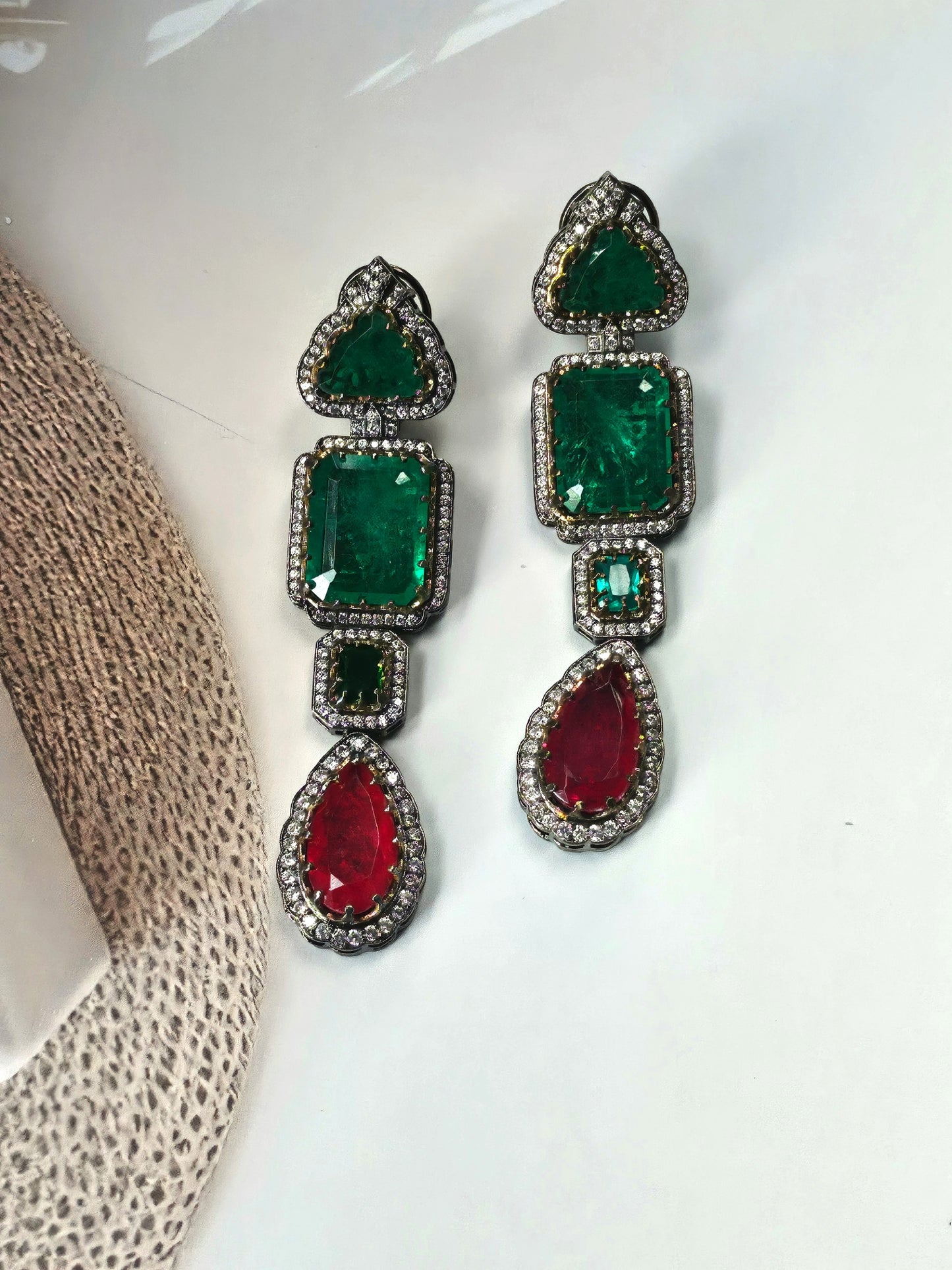 Multicolour designer Gemstone Long set