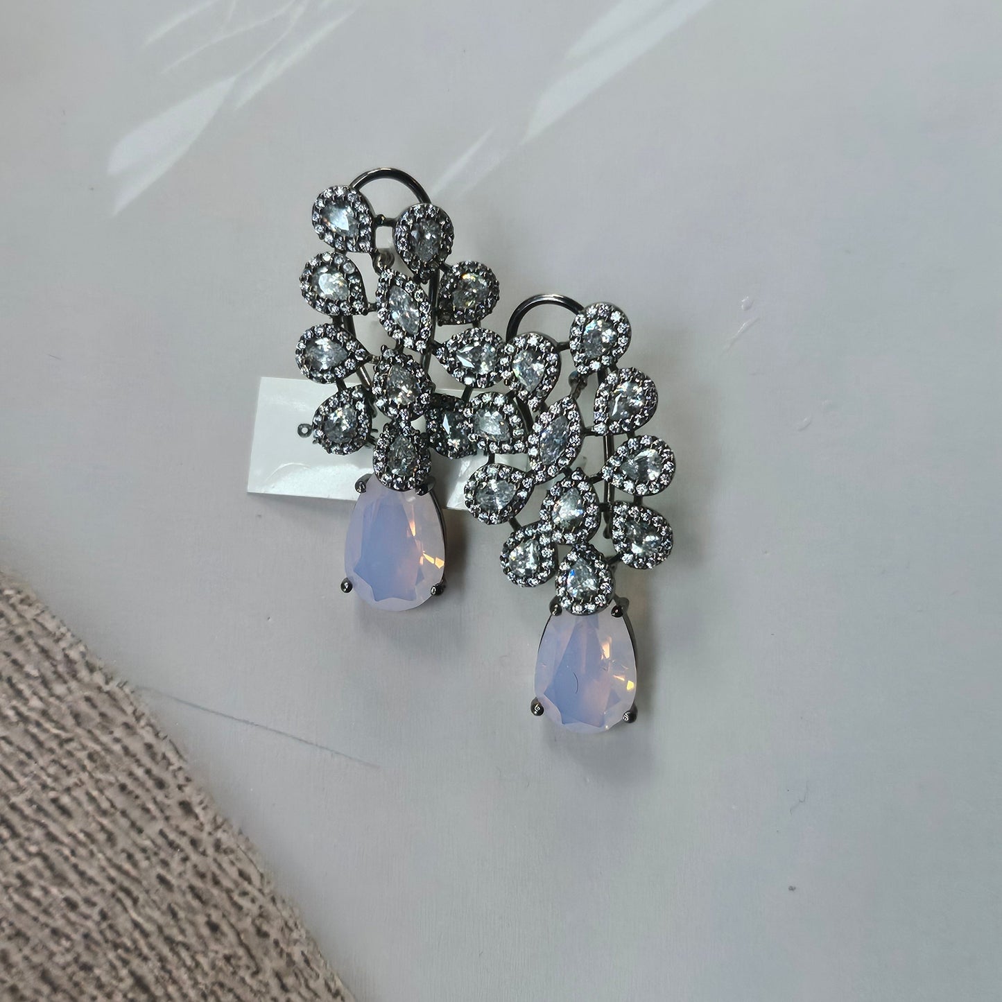 Lunar Glow Crystal Drop Earrings