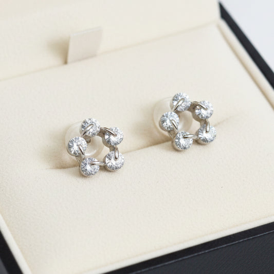 Crystal Loop Stud Earrings