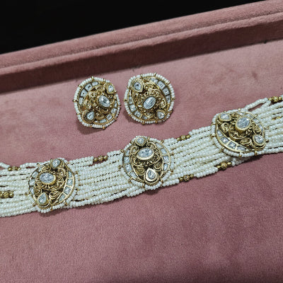 Noor Pearl Kundan Choker Set