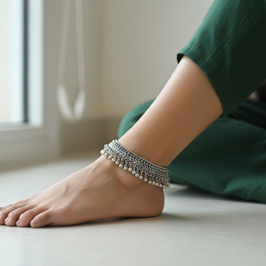 Oxidised Silver Anklets (Payal)