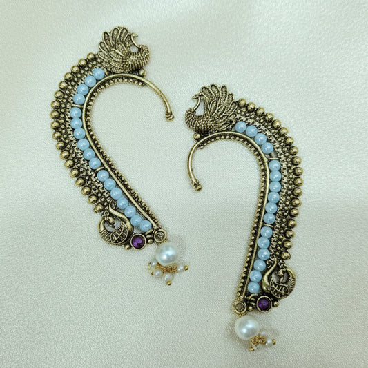 Antique Pearl Temple ear cuff Earrings