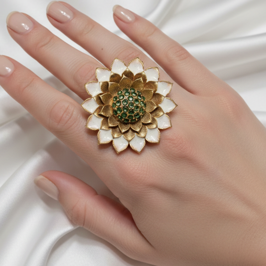 Lotus Bloom Statement Ring