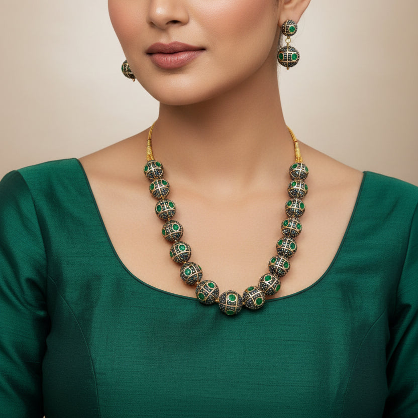 Sparkle BIG Bead Green Mala