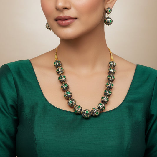 Sparkle BIG Bead Green Mala