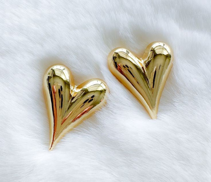 Golden Heart Drops earrings