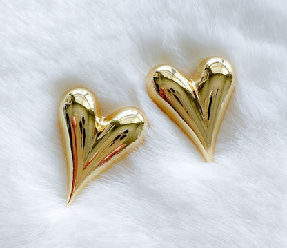 Golden Heart Drops earrings