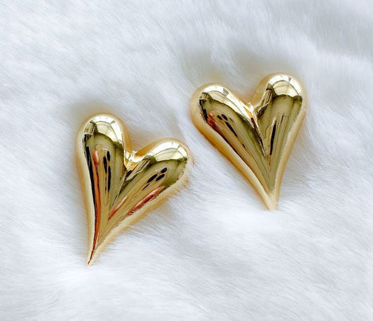 Golden Heart Drops earrings