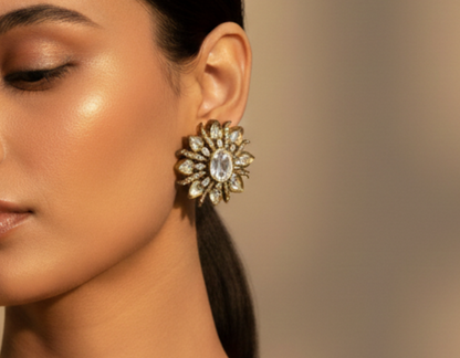 Floral Kundan Earrings