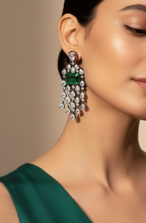 Emerald Cascade Earrings