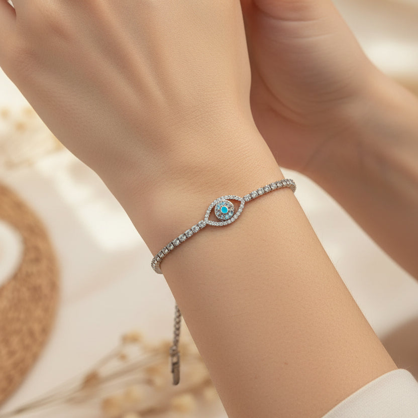 EVIL EYE Crystal Tennis Bracelet