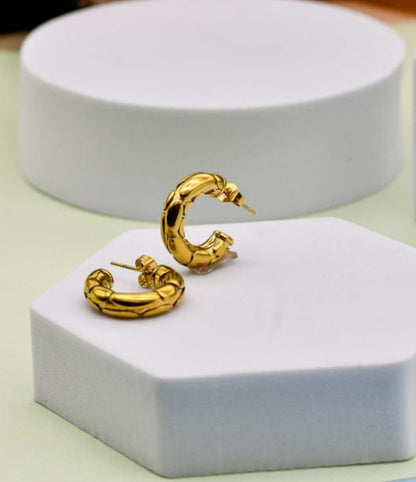 Chunky Textured Hoop Earring