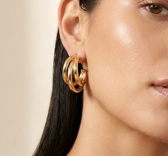 Triple Hoop Statement Earrings