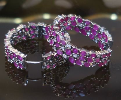 Amethyst-Inspired Hoop Earrings