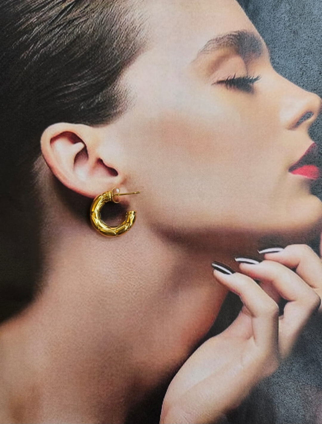 Chunky Textured Hoop Earring