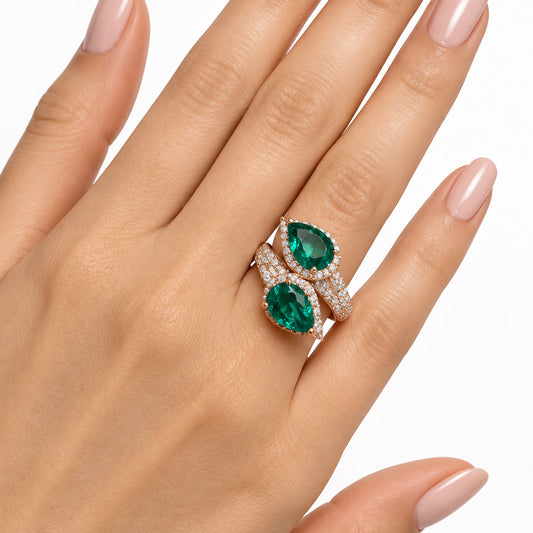 Pear-Cut Solitaire CZ Rings |Rhodium Plating I WG