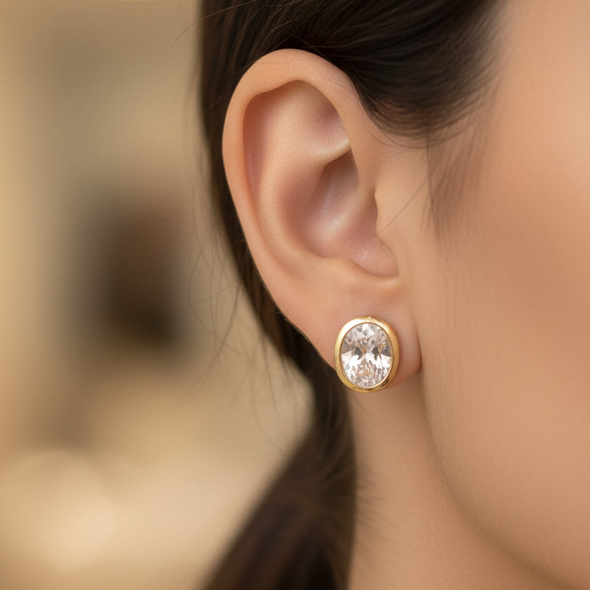 Crystal Glow Clip-On Studs