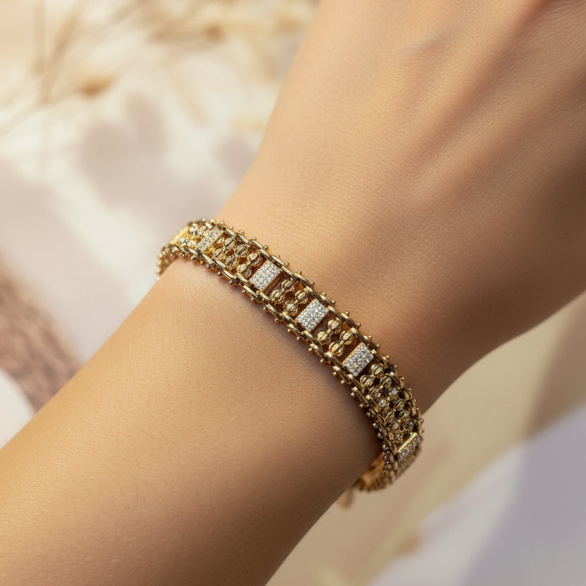 Elegant Gold CZ Bracelet