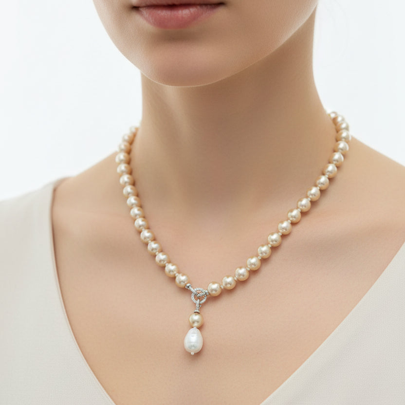 Royalty Pearl Lariat Necklace