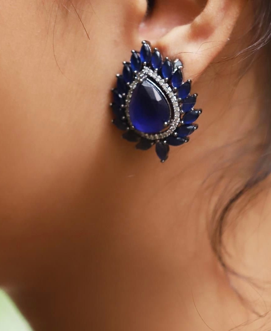 Royal Blue Bloom Earrings