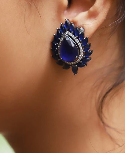 Royal Blue Bloom Earrings