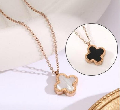 Dual-Sided Clover Pendant Necklace