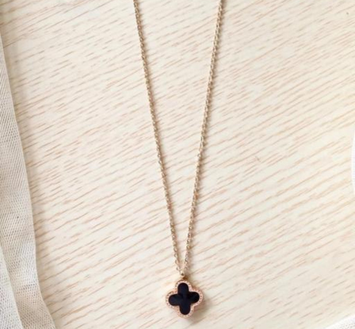 Dual-Sided Clover Pendant Necklace