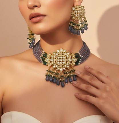 Royal sapphire Choker Set