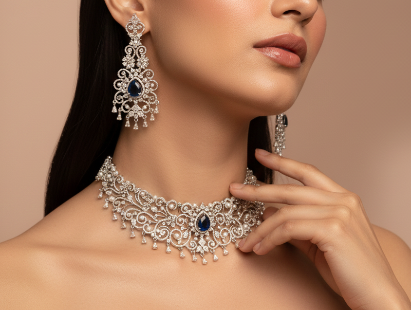 Sapphire stardust set