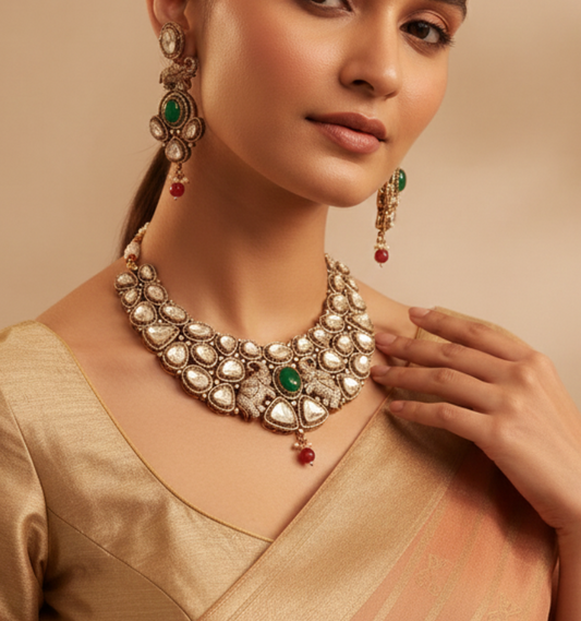 Kundan Necklace with Pearl & Ruby