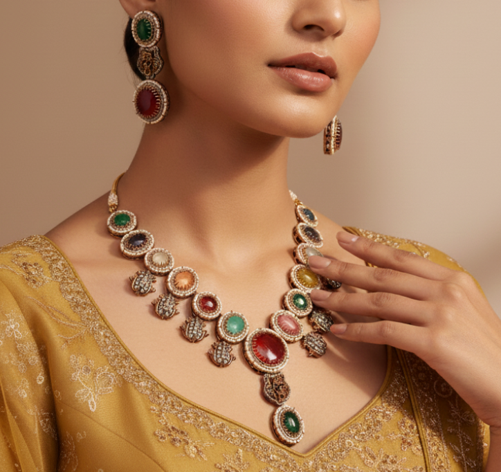 Multicolour Designer Polki Set