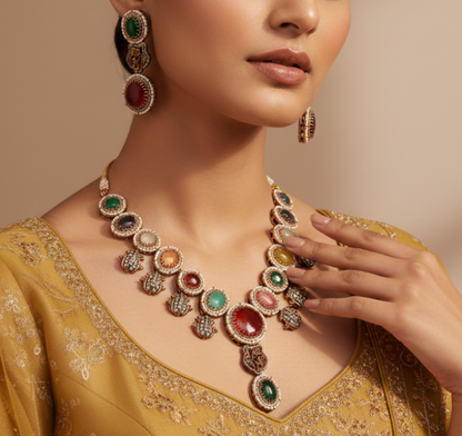 Multicolour Designer Polki Set